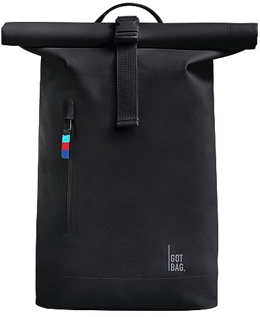 GOT BAG Rucksack Rolltop Small Laptoptasche 13 Zoll Schwarz, Schwarz, Einheitsgröße