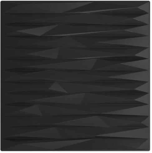 vidaXL Wandpaneele 12 Stk., Wandverkleidungen für Schlafzimmer Wohnzimmer Flur, Paneele für Wanddekoration, Wandplatte Wandfliese, Schwarz EPS Stein