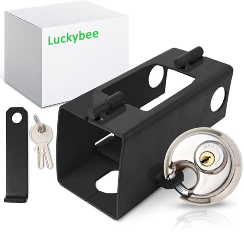 Luckybee Antivol Remorque - Antivol remorque attelée et Non attelée,Verrouillage de la remorque pour pour tête d'attelage,2 Cles
