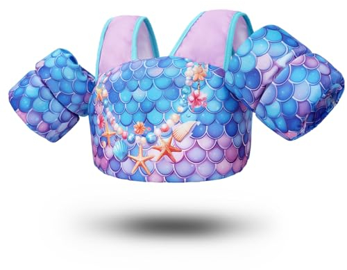 Zeraty Chaleco de natación Infantil Niños Flotadores Los niños nadan Brazo Banda con arnés de Hombro Brazo Alas, Natación Ayudas Chaqueta para 20-50 lbs/2-6 años de Edad Niños/Niñas