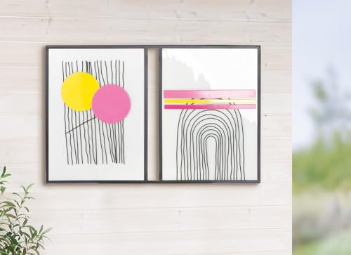 GILDE Bild Modern aus Holz und Metall, rechteckig, glänzend, 36x56 cm, schwarz/weiß
