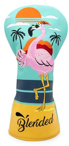 BAIRBRE Golfschlägerhauben Flamingos Driver Cover Fariway Wood Headcover Hybrid Head Cover Leder Golf Schlägerhaube passend für alle Marken (für Fahrer)