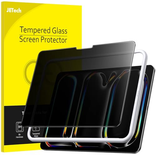 JETech Privacy Pellicola Protettiva per iPad Pro 13 Pollici M4 (2024) con Strumento di Installazione Facile, Anti-Spy in Vetro Temperato Film, Pacco da 1
