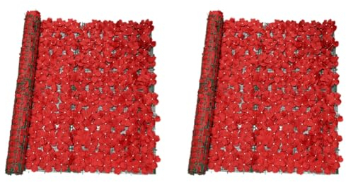 Begchy Großer roter Hortensien-Blumenzaun, wasserdicht, UV-beständig, für Hochzeit, , Garten, Dekoration