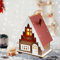 Weihnachtsdeko Holz Haus mit LED Leucht Beleuchtet,DIY Weihnachtsdorf Häuser Winterdorf Weihnachtlicher Zierschmuck Tischdeko Miniatur Haus Deko Weihnachtsartikel Weihnachtsschmuck (04)