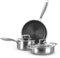 Batería de ollas Tri-ply, Set de ollas y sartenes de acero inoxidable de triple capa, Ollas antiadherentes para inducción y todos los tipos de cocina, aptas para horno hasta 220 °C. (5 piezas)