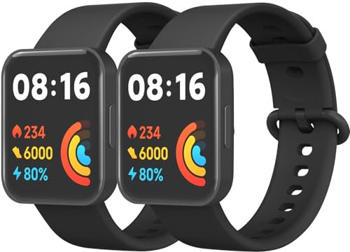 YLK Cinturino per Redmi Watch 2 Lite/Xiaomi Mi Watch 2 Lite, Cinturino di Ricambio Sportivo per Uomo e Donna (Nero+Nero)