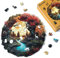 Figured'Art Holzpuzzle Erwachsene und Kinder 200 Teile - Herbstfluss - Originelles Design 28,5x28,3 cm Einzigartige Form mit Premium-Holzkiste