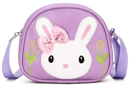 XIABYAYU Handtasche für Mädchen - Umhängetasche Kinder mit Kaninchen-Design für Geburtstag und Ostern