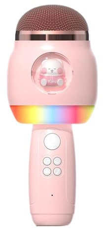 Fede Karaoke Microfono - Microfono Senza Fili per Bambini, Divertenti Regali Giocattoli per Ragazze Adolescenti | Altoparlante Portatile Registratore Portatile per Smartphone PC