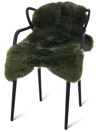 Decorating Sheepskins Premium Australian Schaffell Echt Grün 100 x 60 cm [4-6cm Wolle], Fell für Stuhl, geruchlos, Lammfell Echt, Lammfell Teppich für das Sofa, Schaffelle, Lammfelle