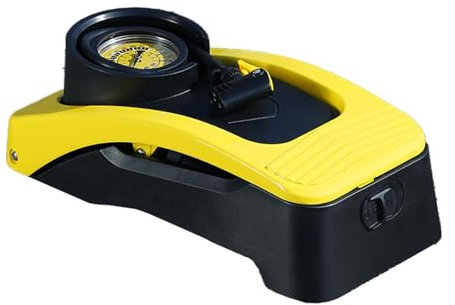 Bollisate Pompa a pedale per bicicletta, pompa leggera per pneumatici con manometro, accessorio per ciclismo, strumento gonfiabile multifunzionale per moto, bicicletta, barche