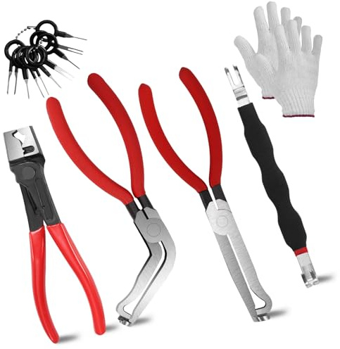 ZLLZPZD 5 PCS Electrical Disconnect Pliers Connector for Cars,8in Multi-Use Tool Kit to Remove Automotive Connectors,Sensors,Terminal,Electrical Pin,Panel Clip Pliers,Safety Wire Plier,Fuel Line Clips