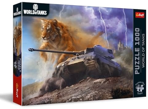 Trefl Premium Plus Quality - Puzzle World of Tanks, Tiger II - 1000 Elemente, Puzzleserie mit Panzern, für Erwachsene und Kinder ab 14 Jahren