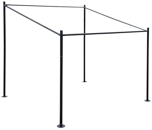 Struttura a pergola HWC-A22, telaio gazebo padiglione da giardino, acciaio 3x3m