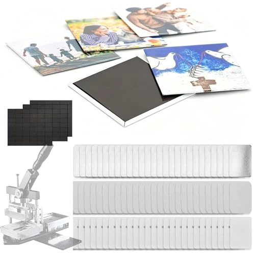 Fridge Magnet Button Maker Machine Supplies, 3*2in/3.5*2.5in Square Pin Maker Machine Refill, Square Button Press Machine Supplies, Magnet Maker Materials,90*65mm(3.5*2.5in)-200set