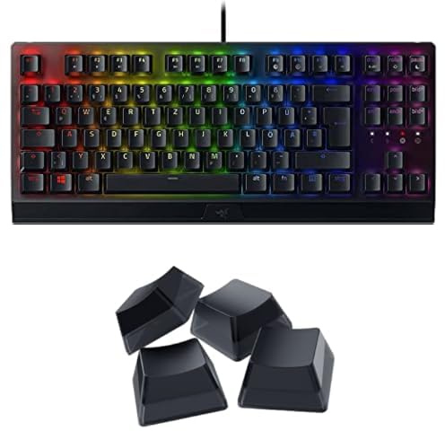 Razer BlackWidow V3 Tenkeyless (Green Switch) + Phantom Tastenkappen-Set - Mechanische Gaming-Tastatur ohne Ziffernblock (Klickende Mechanische Switches, Kompakt) QWERTZ DE-Layout