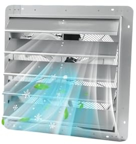 Abluftventilator mit Rollladen, aus Aluminium zur Wandmontage, 3500 CFM, 1500 U/min, Hochgeschwindigkeits-Automatik-Rollladen geringem Geräuschpegel