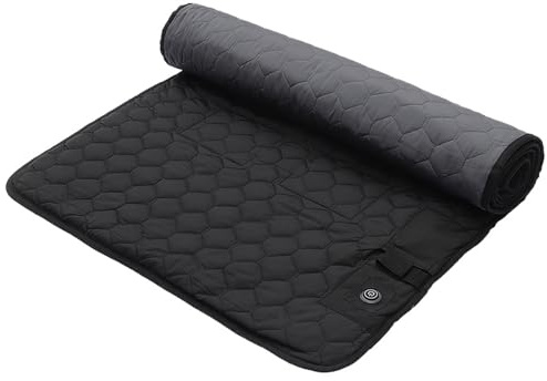 Pongnas USB-Heizmatte, 7-Zonen-Wärme-Isomatte, Einstellbare Temperatur, Campingmatte mit Aufbewahrungstasche für den Innen- und Außenbereich (BLACK)