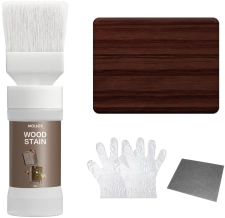 MOLLOR Tinte para Madera al Agua 2 en 1 Tinte y Sellador | Secado Rápido, Bajo Olor, No Tóxico | Muebles Interior Exterior 150G (Roble Oscuro)