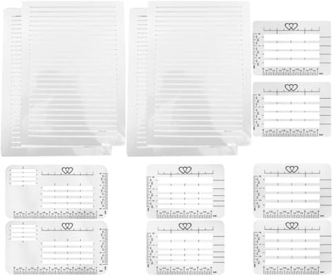 SEWACC 12 Pochoirs en Plastique Robustes pour Lettrage et Journaling, Règle de Dessin à Lignes Parallèles, Gabarits Multifonctions pour Papeterie Créative, Format Lettre, Ensemble 12