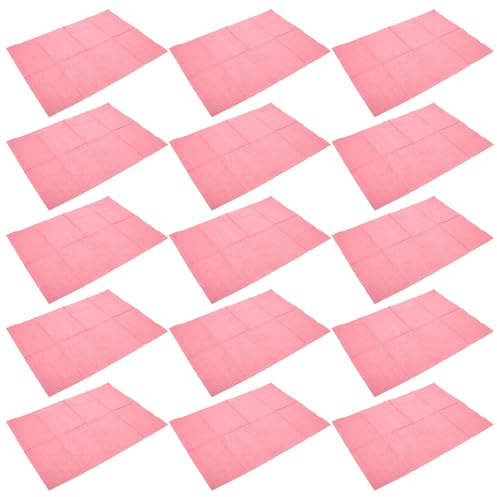 KICHOUSE 20 Pcs Manicure Napkins Disposable Tattoo Table Covers Waterproof Wood Pulp Clean Pads for Professional Tattooing and Manicure Use Pink