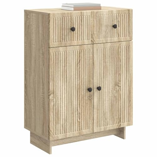 vidaXL Sideboard Sonoma-Eiche 66 x 34,5 x 90 cm Holzwerkstoff, Wohnzimmer, Vintage Sideboard, rechteckig, viel Stauraum, stylisches Möbelstück aus Holz für die Speisekammer