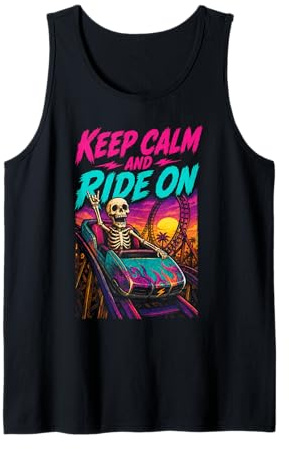 Achterbahn Lustig Keep Calm and Ride On Tank Top