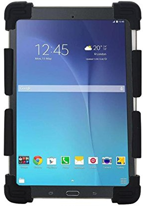 Universelle Silikon-Schutzhülle mit Ständer, einstell- und ausziehbar, stoßfest, für 9- bis 12-Zoll-Tablet-PCs, iPad, Samsung, Chuwi Tablet Schwarz