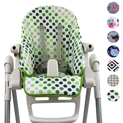 BAMBINIWELT Ersatzbezug, Sitzkissen, Bezug für Peg Perego Zero3 und Siesta DESIGN (pistazie Punkte) XX