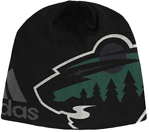 Adidas NHL Glow in The Dark Beanie Knit Hat, Unisex-Erwachsene, schwarz, Einheitsgröße