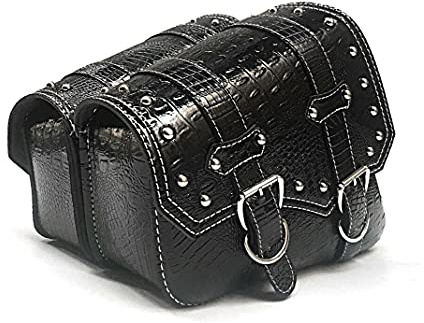 mdtep 2 PCS Side Metal Adjusting Buckle Motorcycle Left Right Leather Saddlebag Tool Bag F&uel Oil Bottle Holder Hasp Type