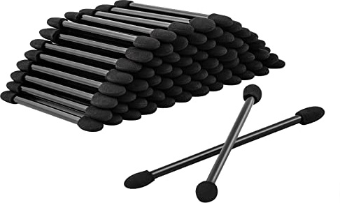 Ponpon 100Pcs Eyeshadow Applicators Dual Sides Eye Sponge Applicators Disposable Eyeshadow Brush for Girls Lady Women Makeup