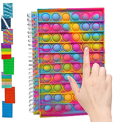 Pop it notebook, Anti-Stress Spielzeug, Pop its Sensory Toys, 50 page lined school writing book, Fidget toy writing pad, Sensory notebook, Kids Notebook