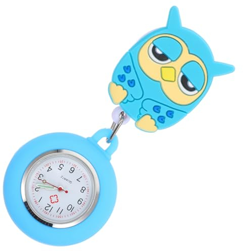 Hemobllo Silikon Taschenuhr Mit Eulen-Design Für Präzisionsquarz Dehnbar Für Medizinisches Personal Unisex Langlebig Und Funktional