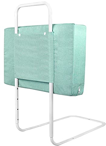 YUENFONG Bettgitter Bettschutzgitter 50cm Rausfallschutz für Kinder Höhenverstellbar Kinderbettgitter für Bett, 5-Loch Verstellbare Seitenschutz, 1 Stück, Grüner See