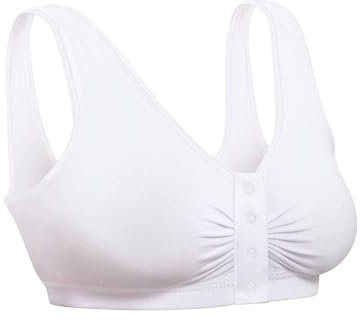 Easylife Easy-Close Bra (Set of 3), Comfort Bra, Supports and Lifts, Front Fastening, Wireless, Pink, Beige, and White, XXL 50-52, Size 16-18, Stretches to Fit Cup Sizes A, B, C - Fully Guaranteed |
