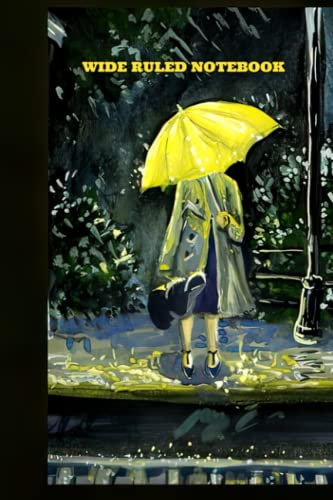 Wide Ruled Notebook: Excellent Relax Yellow Fishing Umbrella Tracker Part Log 2 Checklist 110 Pages 6 X 9 Ideal For School, Home Or Office Laptop Component Great To Give As A Gift