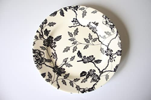 Churchill China Queens Vintage Orchidee Salatteller, 20 cm, Schwarz / Weiß