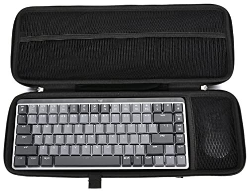 RAIACE Hard Storage Case Compatible with Logitech MX Keys Mini Mechanical Wireless Illuminated Performance Keyboard. (Case Only) - Black, Black, Modern