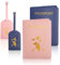 2 Pezzi Custodie Porta Passaporto e 2 Etichette Valigie, da Viaggio in Pelle PU per Bagagli, Supporto Carte d'Identità（Blu，Rosa）