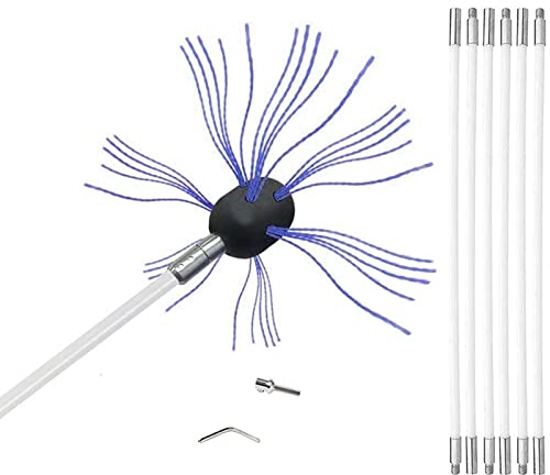 Kit De Ramonage De Cheminée For Poêle À Granulés Accessoires De Cheminée 6/8/10/12 Tige De Balayage Flexible + 1 Tête De Brosse Le Ramoneur De Cheminée Peut Être Étiré Et Plié Kit de nettoyage de chem