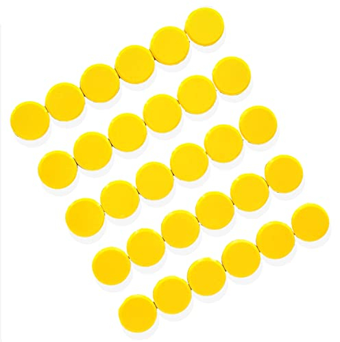 ZDZBLX 30 Stück Magnete, Kühlschrankmagnete, Magnete für Magnettafel, Magnete Kühlschrank Stark Whiteboard Magnete, Magnet Rund Klein Dekorative Magneten, für Kühlschrank, Magnetwand, Pinnwand (Gelb)