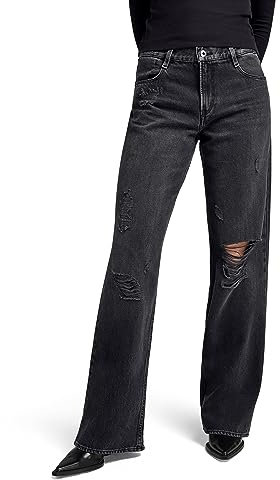 G-STAR Damen Judee Loose Jeans, Schwarz (Worn in Black Smoke Ripped D22889-D291-G131), 28W / 32L