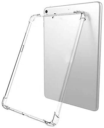 (DV) iPad 6th/5th Generation 2018/2017 & iPad Air,Air 2 Bumper Gel Case Soft TPU Transparent Clear Back Case Cover Shockproof Drop Protection Ultra Slim Scratch Resistant Cover For Apple iPad 9.7inch