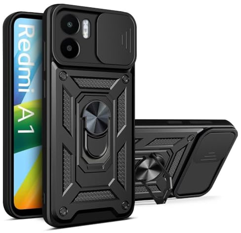 betterfon Handyhülle für Xiaomi Redmi A1 / A2 | Stoßfest & Kratzfest | Mit Kameraschutz, Anti-Fingerabdruck & robustem Panzerschutz-Design | Schwarz