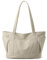 zhongningyifeng Borsa tote da donna in tela casual con manico superiore borsa grande capacità con cerniera per lavoro, viaggi, shopping, Beige, Large, Moda