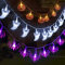 NEXVIN Halloween Deko, 3 Stück Halloween Lichterkette Batterie 3 Meter 20 LED Orange Kürbisse, Lila Fledermäuse, Weiße Geister Lichterkette für Außen Innen Halloween Garden Deko