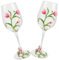FONDOTIN Calici con Motivo a Fiori di Tulipano Coppia di Bicchieri da Vino con Stelo Corto in Rilievo Bicchieri Robusti con Piede per Cocktail Bar E Occasioni Speciali