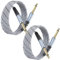 JOLGOO 1/4 Inch TS Guitar Cable 2-Pack, 2M, Grey, For Electric Guitar, Bass, Keyboard, Mixer, Amplifier, Speaker, Mandolin